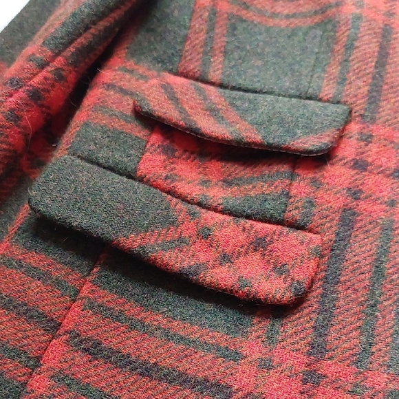 Women's Green and Orange Plaid Jacket - Picture 4 of 8